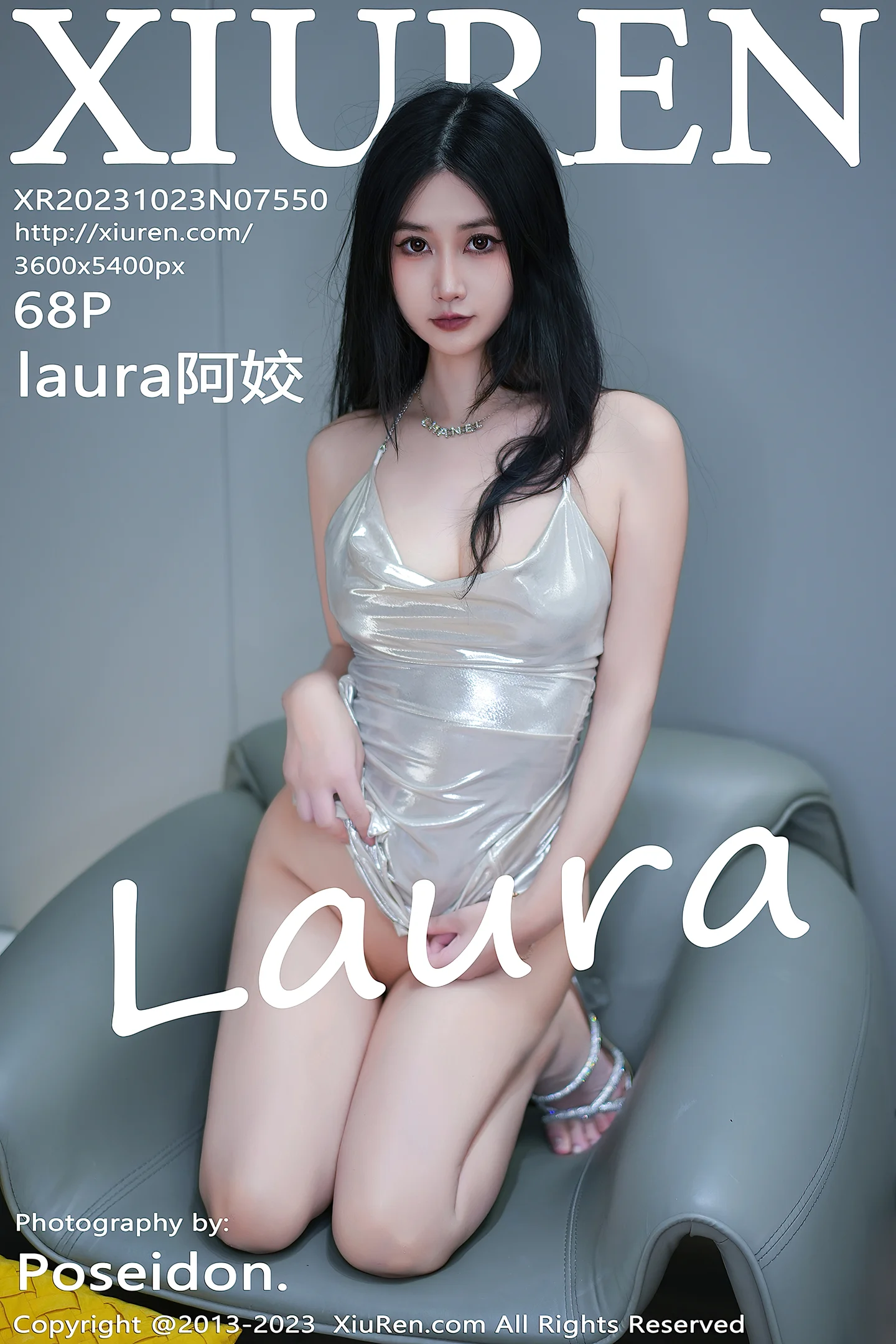 [XiuRen秀人网]No.7550_模特laura阿姣性感银白吊带短裙配银色高跟秀曼妙身姿诱惑写真68P-秀人网 - XiuRen.Space